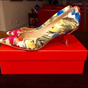 Ivanka Trump Pink Multi Color Fabric Heels
